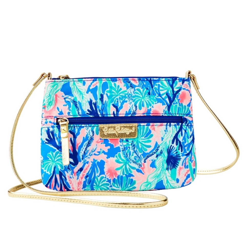Lilly Pulitzer Zip It ID Crossbody purse in Multi Jet Stream